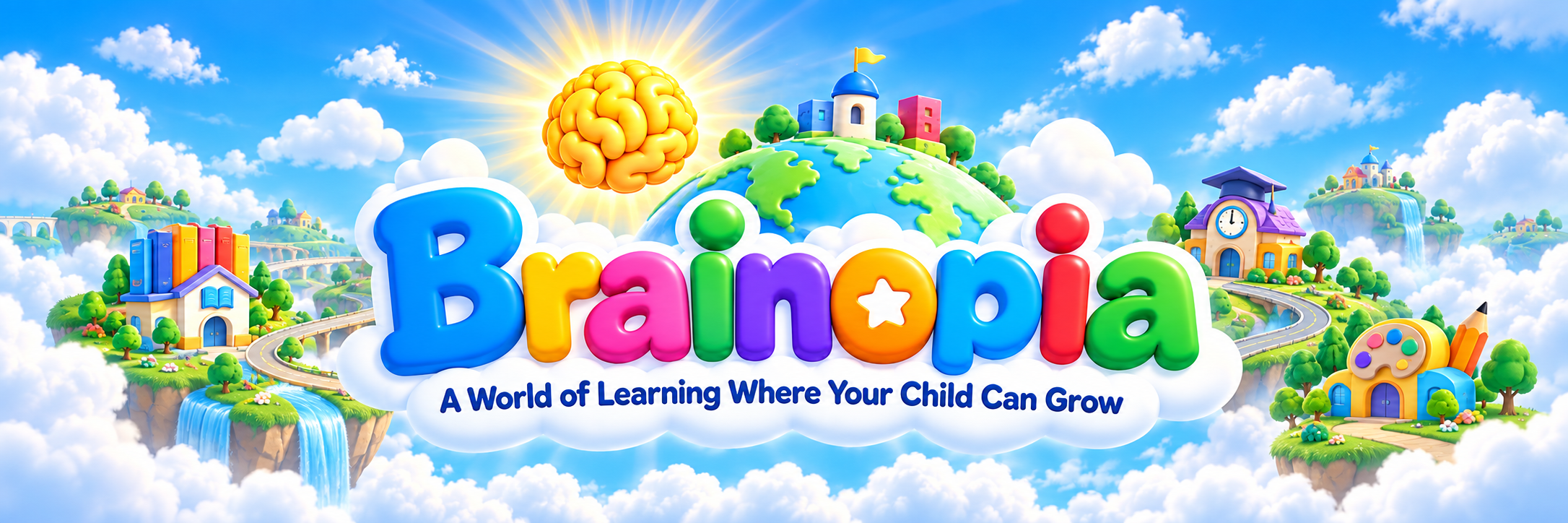Enter Brainopia, a colorful world of learning above the clouds