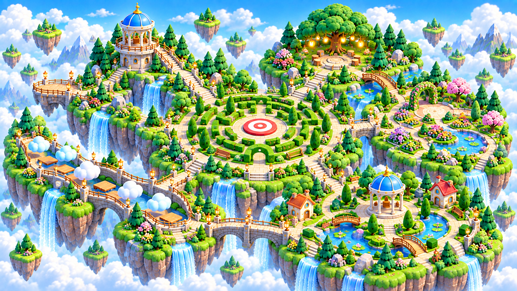 Zoomed aerial view of Focus Forest in the Brainopia learning world